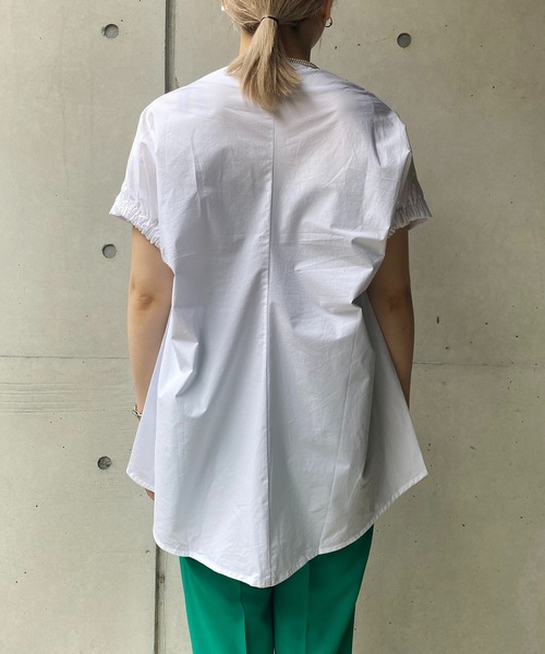 CAPRICIEUX LE'MAGE(カプリシューレマージュ)の「シャツ切替ラウンドTシャツ(Tシャツ/カットソー・レディース・ホワイト/ブラック/ベージュ・FREE)」の12枚目の写真