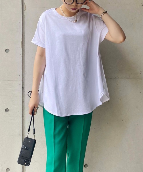 CAPRICIEUX LE'MAGE(カプリシューレマージュ)の「シャツ切替ラウンドTシャツ(Tシャツ/カットソー・レディース・ホワイト/ブラック/ベージュ・FREE)」の21枚目の写真