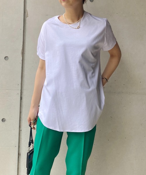 CAPRICIEUX LE'MAGE(カプリシューレマージュ)の「シャツ切替ラウンドTシャツ(Tシャツ/カットソー・レディース・ホワイト/ブラック/ベージュ・FREE)」の13枚目の写真