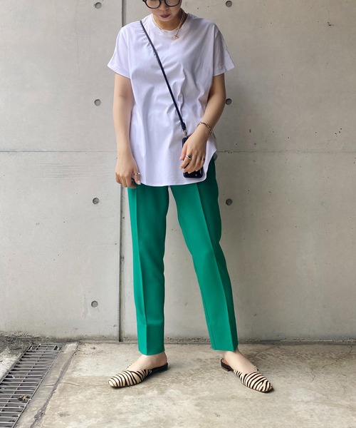 CAPRICIEUX LE'MAGE(カプリシューレマージュ)の「シャツ切替ラウンドTシャツ(Tシャツ/カットソー・レディース・ホワイト/ブラック/ベージュ・FREE)」の9枚目の写真