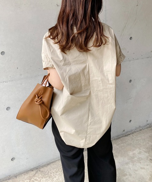 CAPRICIEUX LE'MAGE(カプリシューレマージュ)の「シャツ切替ラウンドTシャツ(Tシャツ/カットソー・レディース・ホワイト/ブラック/ベージュ・FREE)」の15枚目の写真