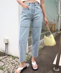 切替デニムストレートPT