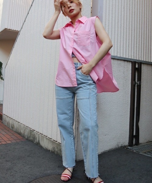 FIG&VIPER（フィグアンドバイパー）の「切替デニムストレートPT（デニムパンツ・レディース・ブルー・SMALL/MEDIUM）」の9枚目の写真