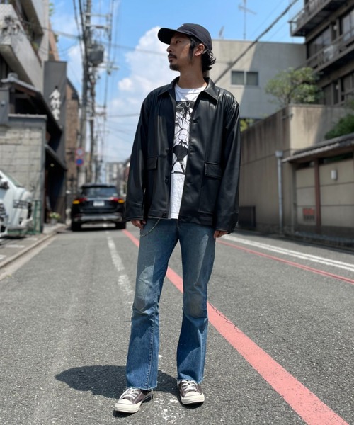CIAOPANIC(チャオパニック)の「シンセティックレザーシャツジャケット(カバーオール・メンズ・ブラック・MEDIUM/LARGE/X-LARGE)」の21枚目の写真
