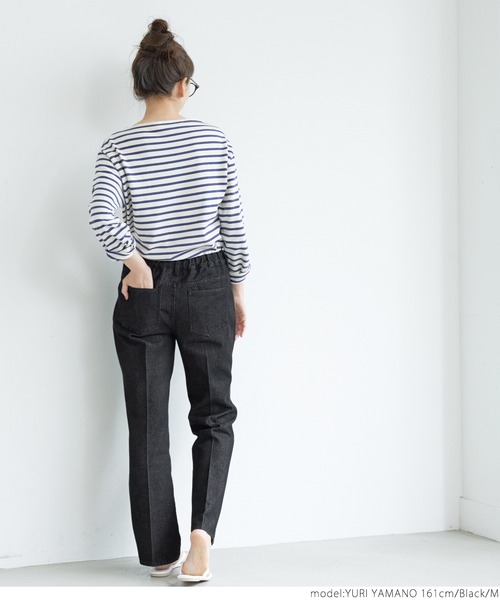 coca(coca)(コカ)の「裾フレアブラックデニムパンツ(デニムパンツ・レディース・ブラック・L/M)」の7枚目の写真