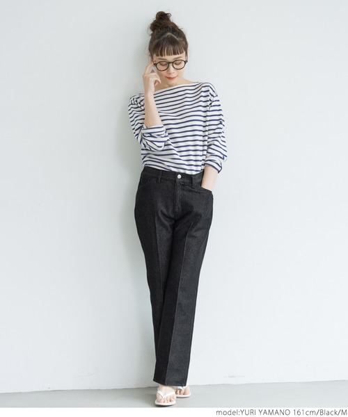 coca(coca)(コカ)の「裾フレアブラックデニムパンツ(デニムパンツ・レディース・ブラック・L/M)」の8枚目の写真