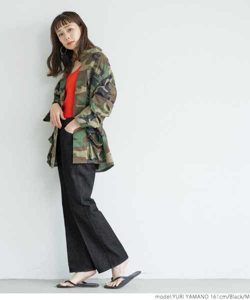 coca(coca)(コカ)の「裾フレアブラックデニムパンツ(デニムパンツ・レディース・ブラック・L/M)」の9枚目の写真