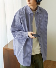 オーバーサイズ マルチパターン/ファブリック レギュラーカラーL/Sシャツ EMMA CLOTHES