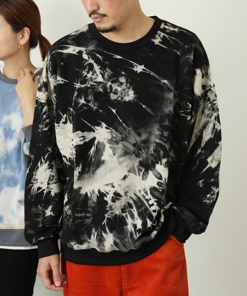 JOURNAL STANDARD（ジャーナルスタンダード）の「【WEB限定】Tie Dye ビッグシルエット クルーネック スウェット [ユニセックス対応]（スウェット・メンズ・カーキ/ブラック/ネイビー/グレー・LARGE/X-LARGE/MEDIUM）」の2枚目の写真