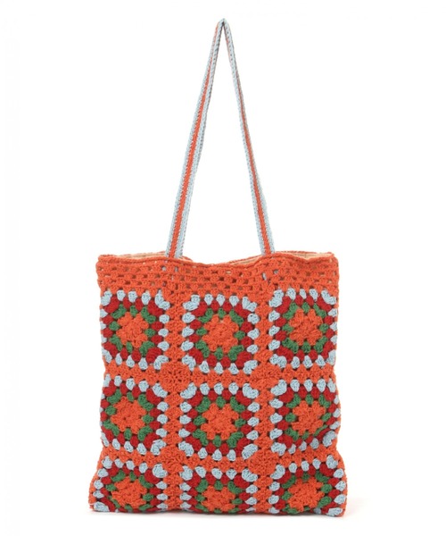 niko and...(ニコアンド)の「オリジナルモチーフ編みトートバッグ【WEB限定カラー有り】(トートバッグ・レディース・ブラック/グリーン/オレンジ/ベージュ/パープル/ブルー・0)」の6枚目の写真