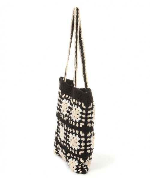 niko and...(ニコアンド)の「オリジナルモチーフ編みトートバッグ【WEB限定カラー有り】(トートバッグ・レディース・ブラック/グリーン/オレンジ/ベージュ/パープル/ブルー・0)」の7枚目の写真