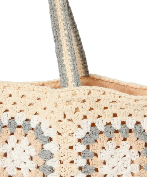 セール】オリジナルモチーフ編みトートバッグ【WEB限定カラー有り
