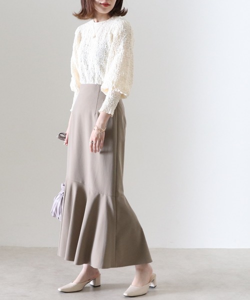 Cheek（チーク）の「Ｔ／Ｒヘムラインスカート（スカート・レディース・ブラウン/ブルー/グレイッシュベージュ/カーキ・SMALL/MEDIUM）」の6枚目の写真