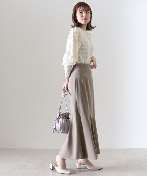 Cheek（チーク）の「Ｔ／Ｒヘムラインスカート（スカート・レディース・ブラウン/ブルー/グレイッシュベージュ/カーキ・SMALL/MEDIUM）」の21枚目の写真