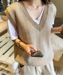 NANING9 ルーズフィットニットベスト