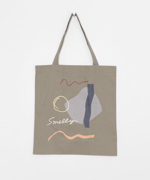 SMELLY（スメリー）の「プリントビッグエコバッグ∴（エコバッグ/サブバッグ・レディース・ホワイト/ライトグレー/ライトブルー/カーキ/アイボリー・-）」の8枚目の写真