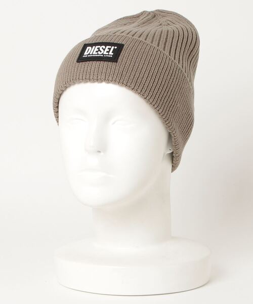 DIESEL（ディーゼル）の「メンズ ニットキャップ ロゴ ウール コットン