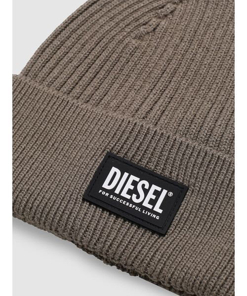 DIESEL（ディーゼル）の「メンズ ニットキャップ ロゴ ウール コットン