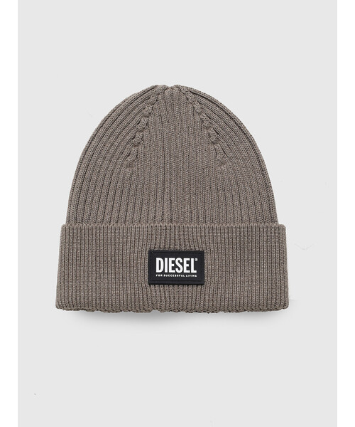 DIESEL(ディーゼル)の「メンズ ニットキャップ ロゴ ウール コットン ユニセックス(ニットキャップ/ビーニー・メンズ・ダークグリーン/グレー・UNI)」の8枚目の写真