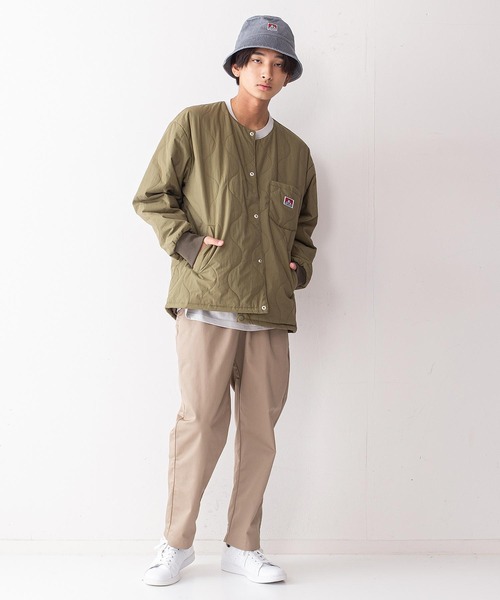 BEN DAVIS(ベンデイビス)の「【BEN DAVIS/ベンデイビス】ノーカラーミリタリー中綿キルトジャケット(ミリタリージャケット・メンズ・ブラック/カーキ・SMALL/MEDIUM/LARGE/X-LARGE)」の9枚目の写真