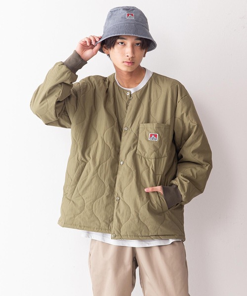 BEN DAVIS(ベンデイビス)の「【BEN DAVIS/ベンデイビス】ノーカラーミリタリー中綿キルトジャケット(ミリタリージャケット・メンズ・ブラック/カーキ・SMALL/MEDIUM/LARGE/X-LARGE)」の11枚目の写真