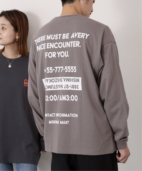 JOURNAL STANDARD(ジャーナルスタンダード)の「【WEB限定】【MISHIMA MART/ミシママート】Address L/S Tシャツ(Tシャツ/カットソー・メンズ・ブラック系その他/ホワイト/ベージュ/コバルトブルー・MEDIUM/LARGE/X-LARGE)」の1枚目の写真