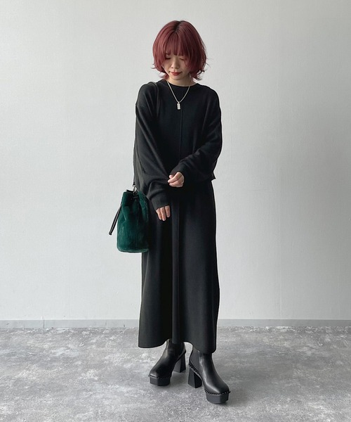 PAGEBOY(ページボーイ)の「ウインドヨークニットワンピース(ワンピース・レディース・ブラック/オフホワイト/グリーン系その他/アクア・FREE)」の20枚目の写真