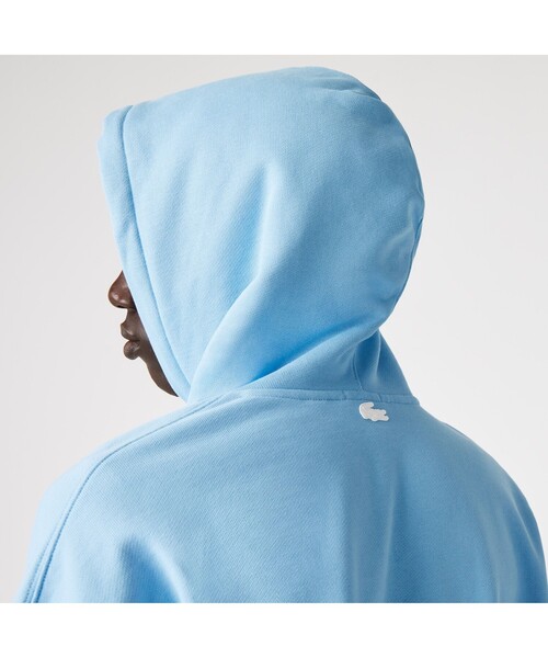 LACOSTE L!VE（ラコステライブ）の「LACOSTE L!VE カレッジワッペンフードスウェット（パーカー・メンズ・アイボリー/ライトブルー・L/M/S/XS）」の9枚目の写真