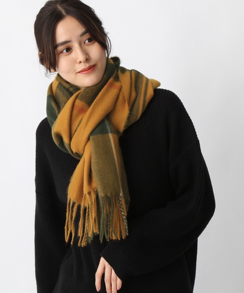 LEPSIM（レプシィム）の「洗える高密度チェックストール　214537（ストール/ショール・レディース・ベージュ/レッド/イエロー/グレイッシュベージュ/オフホワイト/ライトグレー・ONE SIZE）」の5枚目の写真