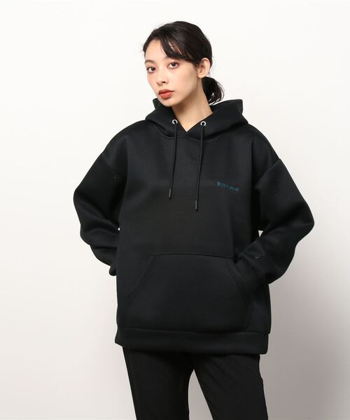 CONVERSE(コンバース)の「CONVERSE/コンバース オーバーサイズ Wカノコスポンジ ワンポイントスウェットパーカー フーディー(パーカー・レディース・ブラック/ベージュ/オフホワイト/ダークグリーン・M/L)」の8枚目の写真