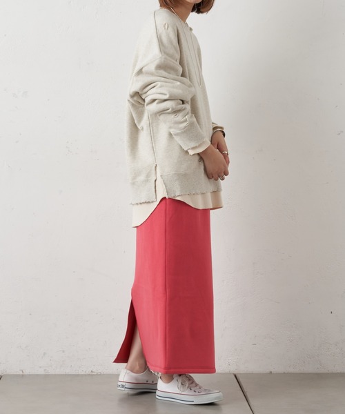 CIAOPANIC TYPY(チャオパニックティピー)の「スウェードライク裏毛スカート(スカート・レディース・ライトグレー/レッド/アイボリー・ONE SIZE)」の14枚目の写真
