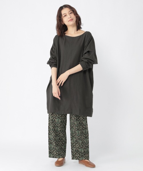 studio CLIP（スタディオクリップ）の「綿麻起毛ゆったりワイドチュニックワンピース（ワンピース・レディース・レッド/スモーク/アイボリー・FREE）」の8枚目の写真