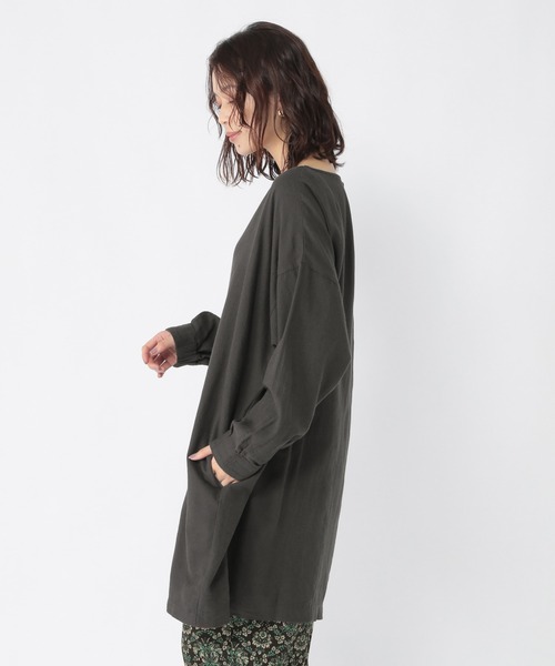 studio CLIP（スタディオクリップ）の「綿麻起毛ゆったりワイドチュニックワンピース（ワンピース・レディース・レッド/スモーク/アイボリー・FREE）」の6枚目の写真