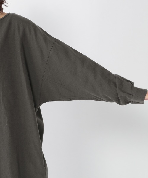 studio CLIP（スタディオクリップ）の「綿麻起毛ゆったりワイドチュニックワンピース（ワンピース・レディース・レッド/スモーク/アイボリー・FREE）」の16枚目の写真