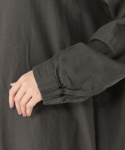 studio CLIP（スタディオクリップ）の「綿麻起毛ゆったりワイドチュニックワンピース（ワンピース・レディース・レッド/スモーク/アイボリー・FREE）」の9枚目の写真