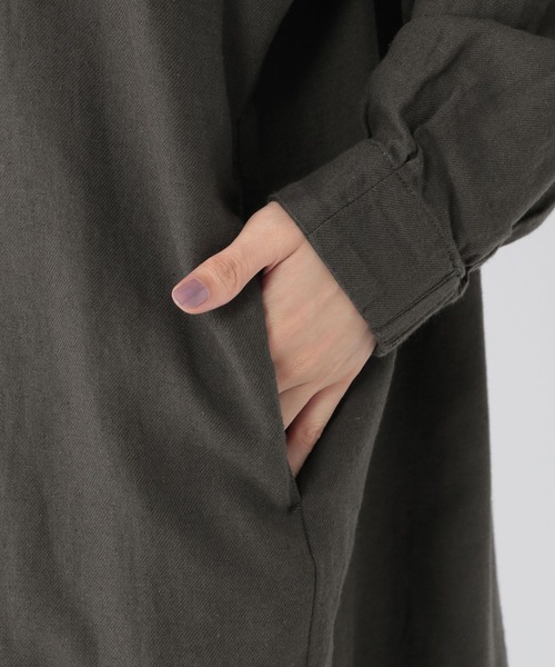 studio CLIP（スタディオクリップ）の「綿麻起毛ゆったりワイドチュニックワンピース（ワンピース・レディース・レッド/スモーク/アイボリー・FREE）」の15枚目の写真