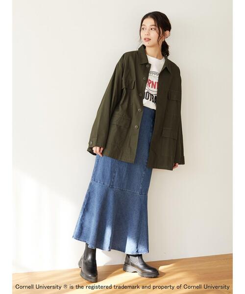 Green　Parks（グリーンパークス）の「カレッジプリントロンT＊（Tシャツ/カットソー・レディース・ブラック/レッド/オフホワイト・FREE）」の6枚目の写真