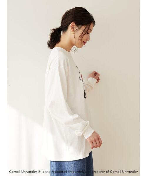 Green　Parks（グリーンパークス）の「カレッジプリントロンT＊（Tシャツ/カットソー・レディース・ブラック/レッド/オフホワイト・FREE）」の4枚目の写真