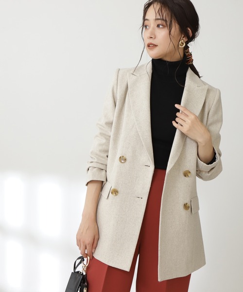 N.（N. Natural Beauty Basic）（エヌエヌナチュラルビューティーベーシック）の「ヘリンボーンダブルジャケット（テーラードジャケット・レディース・ベージュ系その他/グレー系その他・SMALL/MEDIUM）」の2枚目の写真