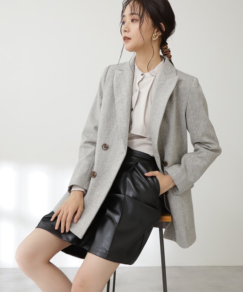 N.（N. Natural Beauty Basic）（エヌエヌナチュラルビューティーベーシック）の「ヘリンボーンダブルジャケット（テーラードジャケット・レディース・ベージュ系その他/グレー系その他・SMALL/MEDIUM）」の3枚目の写真