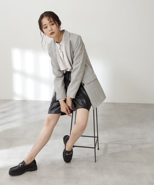 N.（N. Natural Beauty Basic）（エヌエヌナチュラルビューティーベーシック）の「ヘリンボーンダブルジャケット（テーラードジャケット・レディース・ベージュ系その他/グレー系その他・SMALL/MEDIUM）」の12枚目の写真