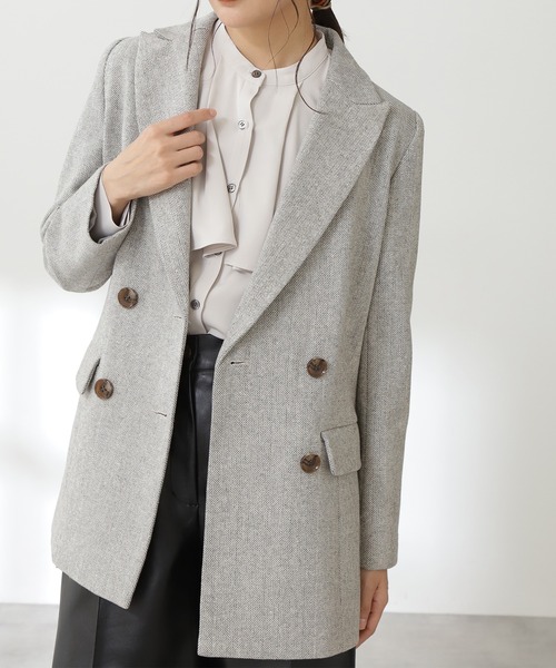 N.（N. Natural Beauty Basic）（エヌエヌナチュラルビューティーベーシック）の「ヘリンボーンダブルジャケット（テーラードジャケット・レディース・ベージュ系その他/グレー系その他・SMALL/MEDIUM）」の9枚目の写真