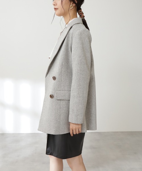 N.（N. Natural Beauty Basic）（エヌエヌナチュラルビューティーベーシック）の「ヘリンボーンダブルジャケット（テーラードジャケット・レディース・ベージュ系その他/グレー系その他・SMALL/MEDIUM）」の7枚目の写真