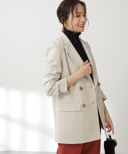 N.（N. Natural Beauty Basic）（エヌエヌナチュラルビューティーベーシック）の「ヘリンボーンダブルジャケット（テーラードジャケット・レディース・ベージュ系その他/グレー系その他・SMALL/MEDIUM）」の6枚目の写真