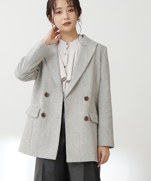 N.（N. Natural Beauty Basic）（エヌエヌナチュラルビューティーベーシック）の「ヘリンボーンダブルジャケット（テーラードジャケット・レディース・ベージュ系その他/グレー系その他・SMALL/MEDIUM）」の15枚目の写真