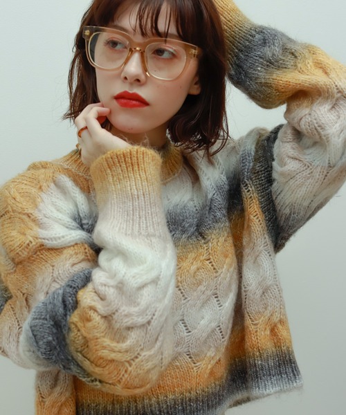 Birthday room(バースデイルーム)の「ビッグフレームボストンメガネ(メガネ・レディース・ブラック/ベージュ・FREE)」の2枚目の写真