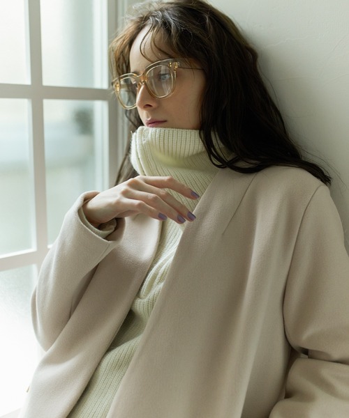 Birthday room(バースデイルーム)の「ビッグフレームボストンメガネ(メガネ・レディース・ブラック/ベージュ・FREE)」の14枚目の写真