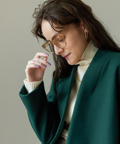 Birthday room(バースデイルーム)の「ビッグフレームボストンメガネ(メガネ・レディース・ブラック/ベージュ・FREE)」の18枚目の写真