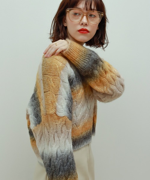 Birthday room(バースデイルーム)の「ビッグフレームボストンメガネ(メガネ・レディース・ブラック/ベージュ・FREE)」の21枚目の写真