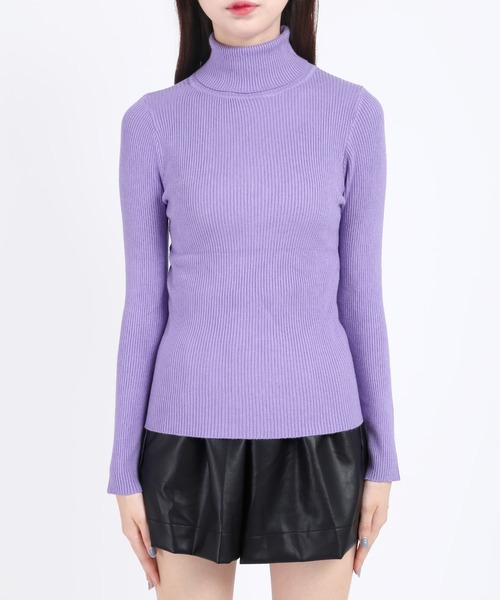 WC（ダブル シー）の「リブハイネックトップス（ニット/セーター・レディース・アイボリー/グリーン/ブラック/パープル/グリーン系その他・FREE）」の8枚目の写真